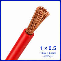 سیم افشان قرمز سایز 1 در 0.5 -نیرو کابل البرز