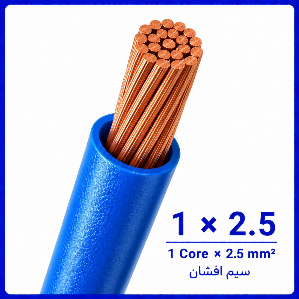 سیم افشان آبی سایز 1 در 2.5 -ارمغان کابل یزد سیم افشان آبی سایز 1 در 2.5 -ارمغان کابل یزد