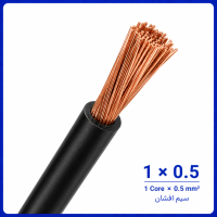 سیم افشان مشکی سایز 1 در 0.5 - نیرو کابل البرز