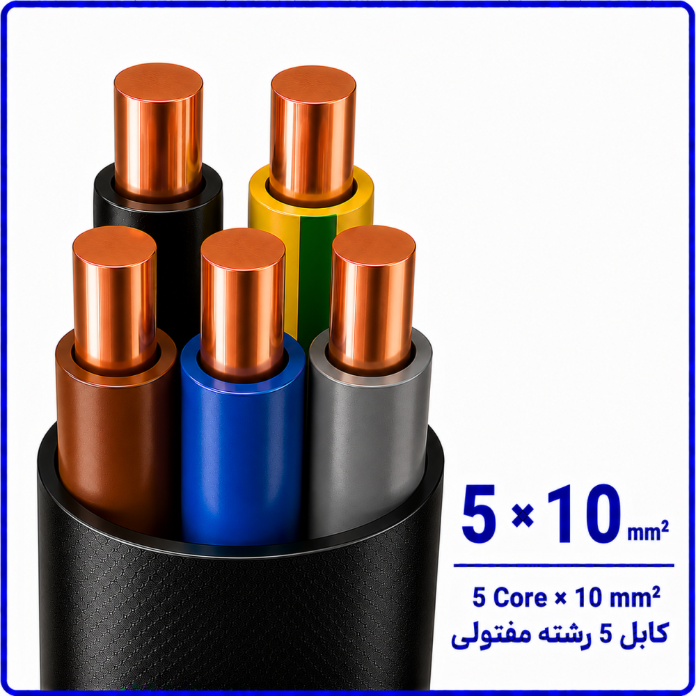 کابل مفتولی سایز 5 در 10 -نیرو کابل البرز