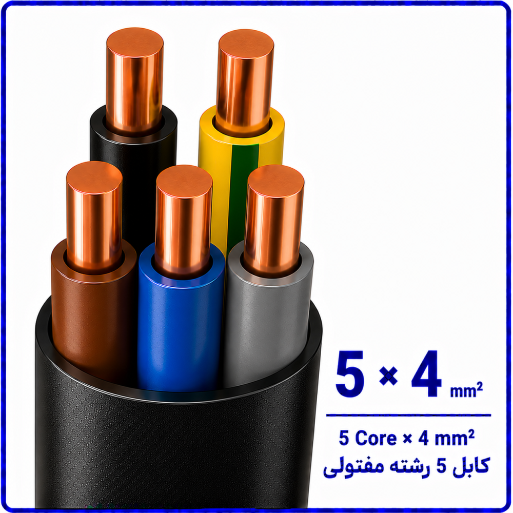 کابل مفتولی سایز 5 در 4 -نیرو کابل البرز کابل مفتولی سایز 5 در 4 -نیرو کابل البرز