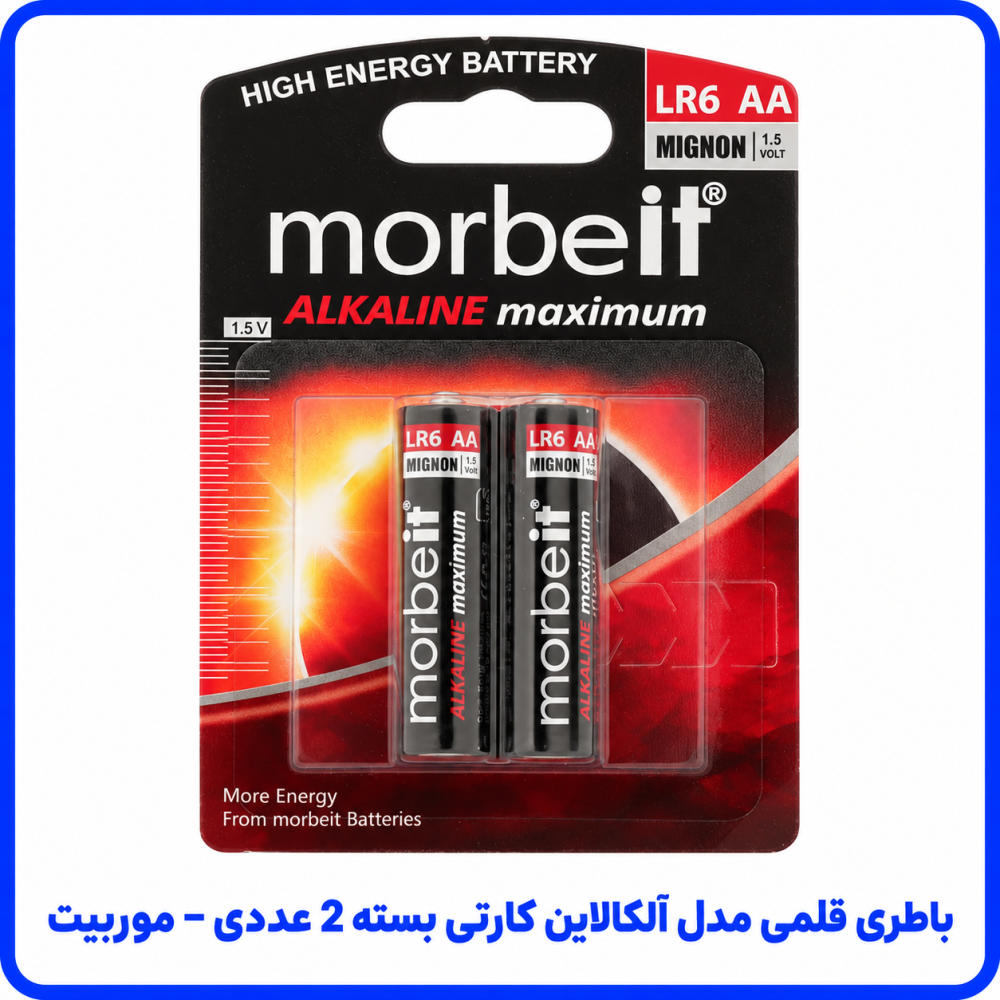 باتری قلمی مدل کارتی آلکالاین بسته 2 عددی - موربیت